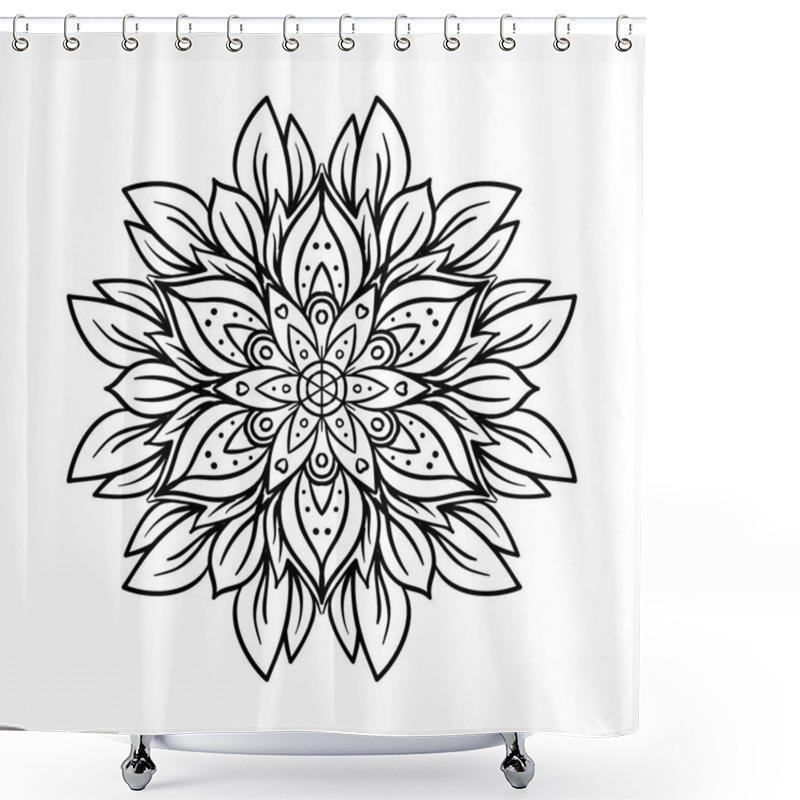 Personality  Vector Ornamental Mandala Inspired Ethnic Art, Patterned Indian  Shower Curtains