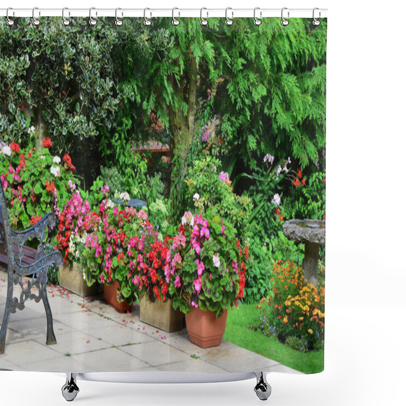 Personality  English Country Garden Patio Area Shower Curtains