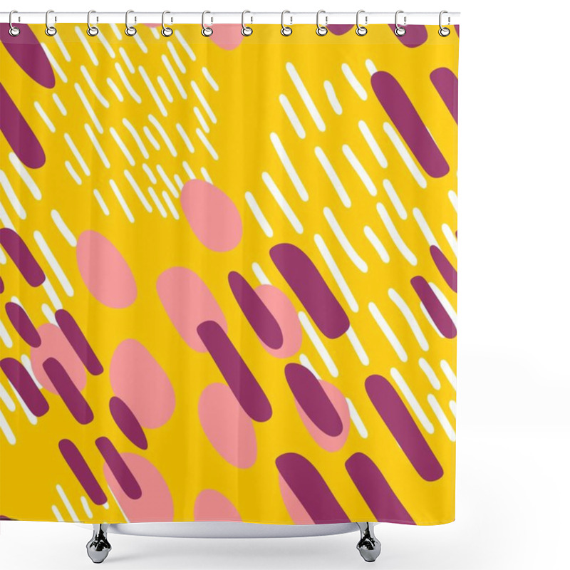 Personality  ABSTRACT ORANGE BACKGROUND WITH SPOTS AND STRIPES IN VECTOR Shower Curtains