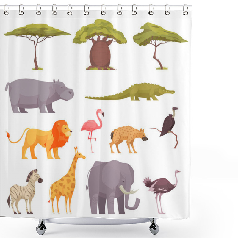 Personality  Safari Flora Fauna  Set Shower Curtains