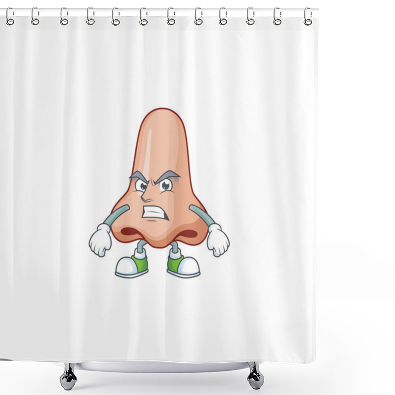 Personality  Mascot Design Style Of Nose With Angry Face Shower Curtains