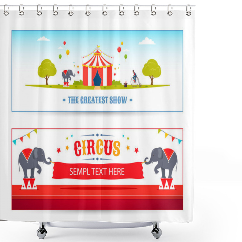 Personality  Circus Banner Vector Shower Curtains