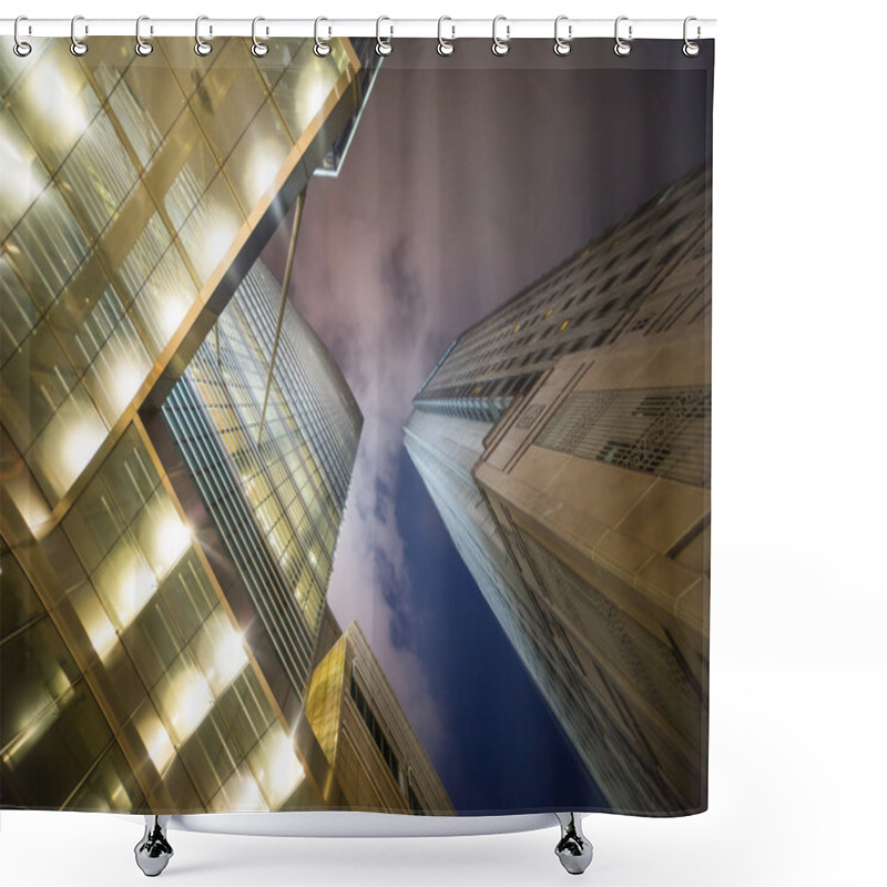 Personality  Gigantic Skyscrapers From Below Shower Curtains