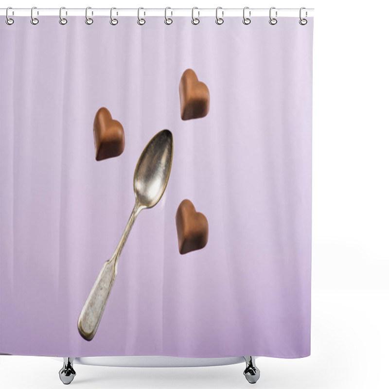 Personality  Heart Shaped Chocolate Candies Shower Curtains