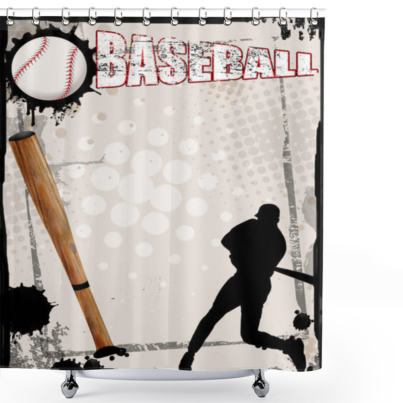 Personality  Baseball Poster Shower Curtains