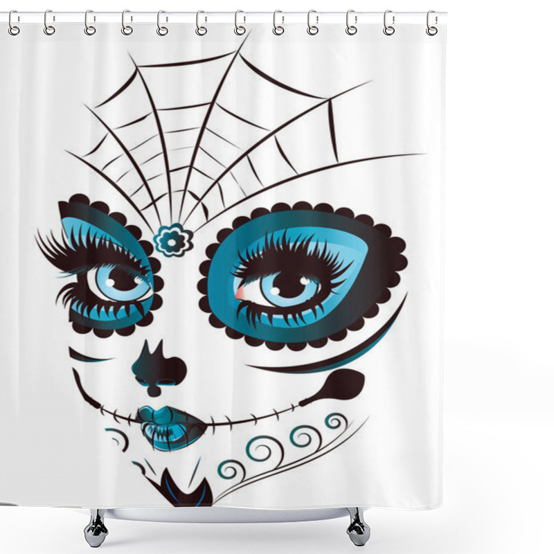 Personality  Day Of Dead Girl Face Shower Curtains