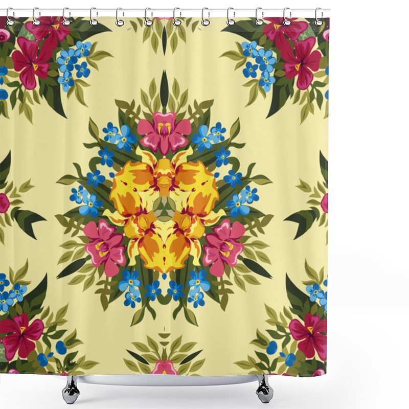 Personality  Floral Abstract Boho Pattern Background Shower Curtains