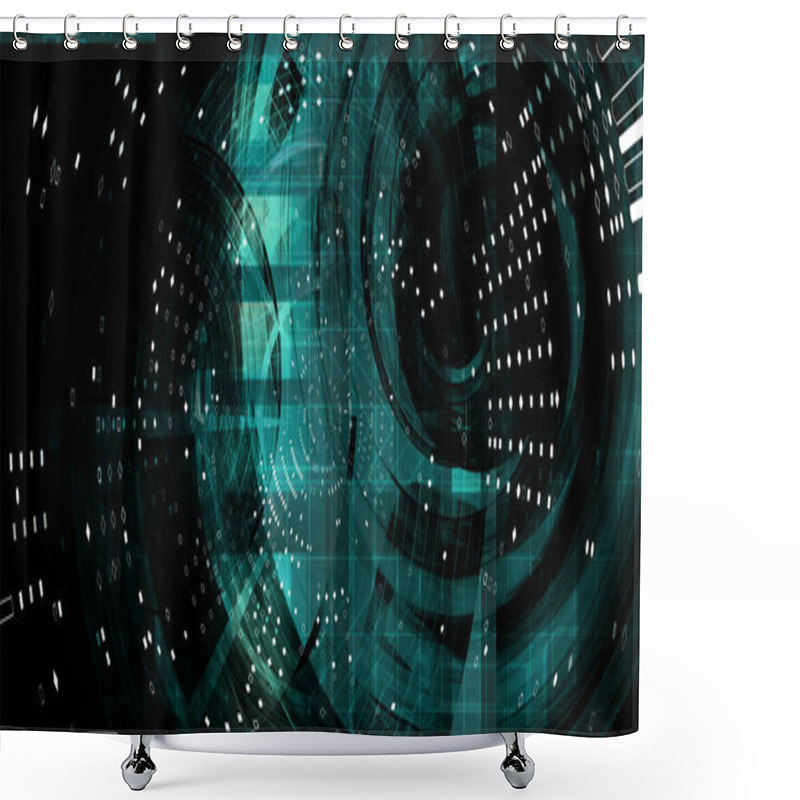 Personality  Humans And Machines Merging Shower Curtains