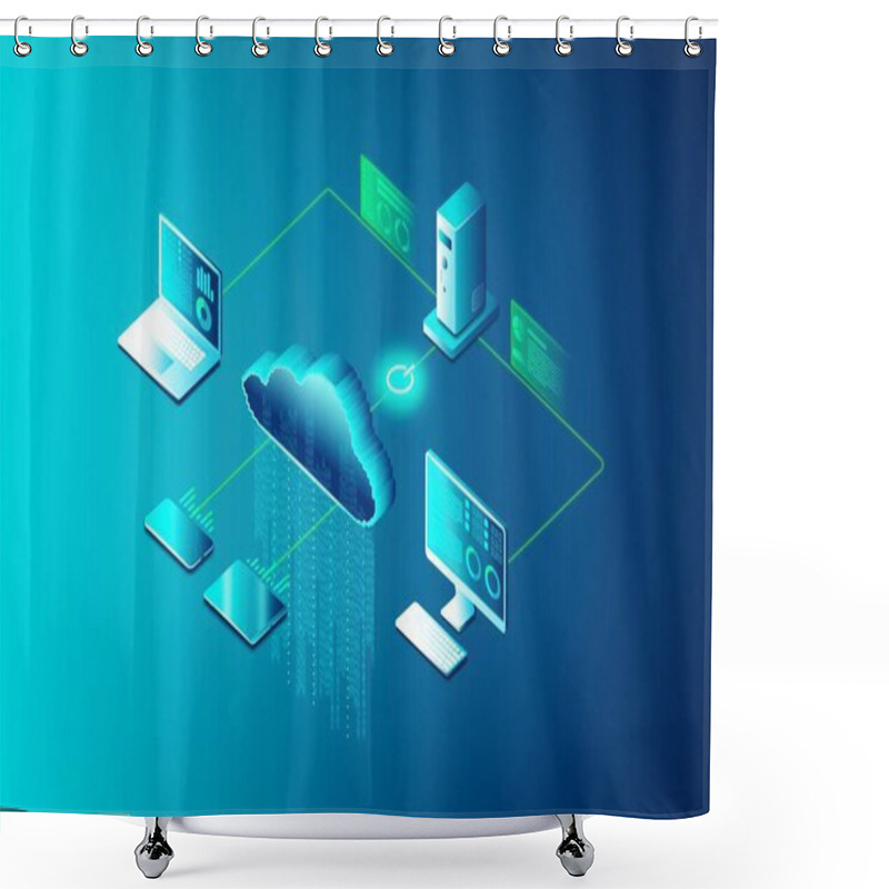 Personality  Software As A Service - SaaS - Cloud-based Software Concept Shower Curtains