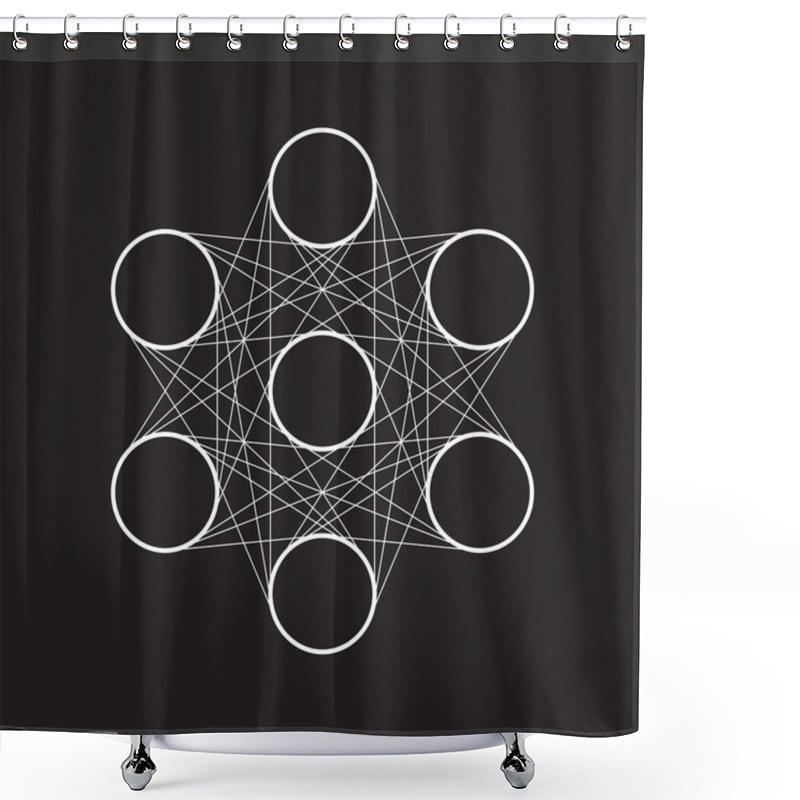 Personality  Geometric Element, Line Design, Hexagon, Circle And Line Shower Curtains