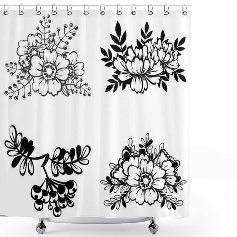 Personality  Flower Bouquets Set Shower Curtains