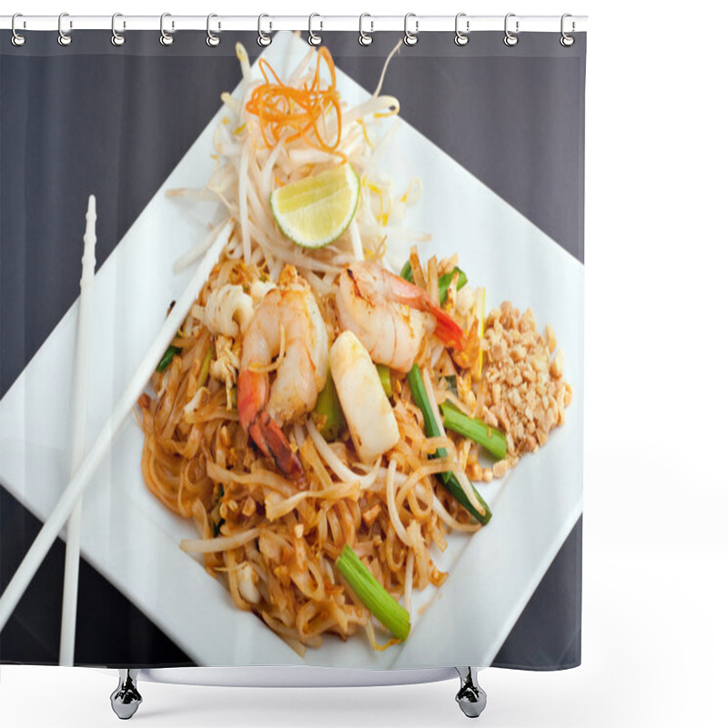 Personality  Seafood Pad Thai Fried Rice Noodles Shower Curtains