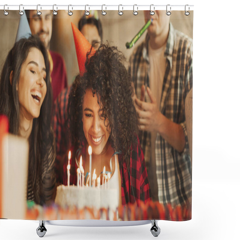 Personality  Happy Birthday Dear Friend Concept Shower Curtains