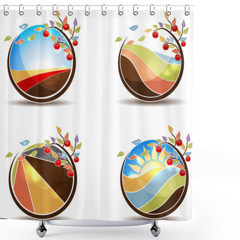 Personality  Apple Tree Concept Shower Curtains