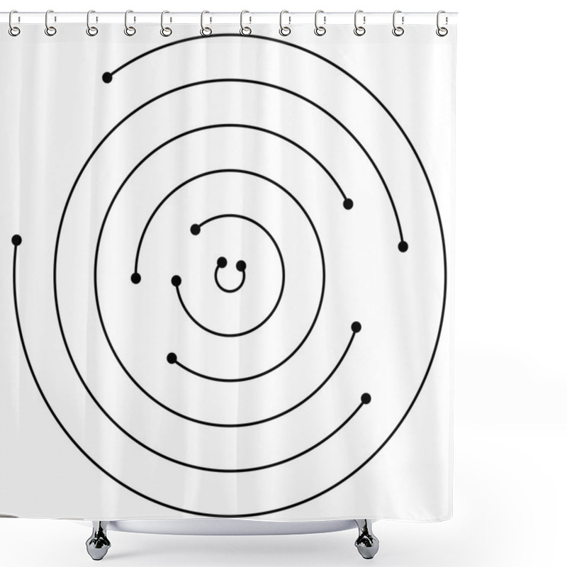 Personality  Concentric Circles With Dots Element.  Shower Curtains