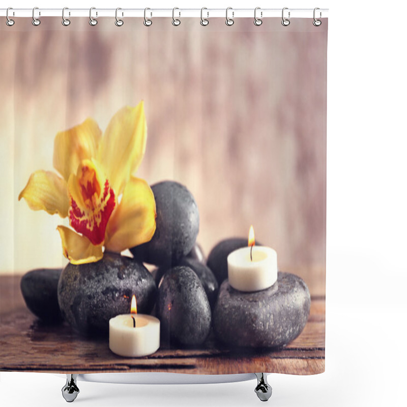 Personality  Spa Still Life With Stones, Flower  Shower Curtains