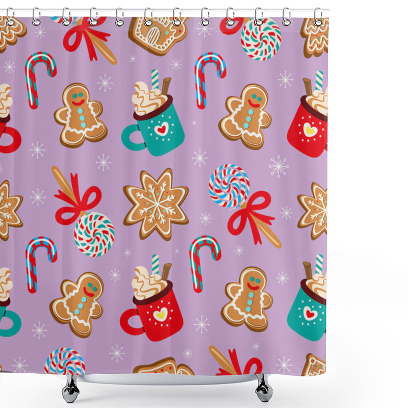 Personality  Pattern Of Traditional Christmas Desserts Shower Curtains