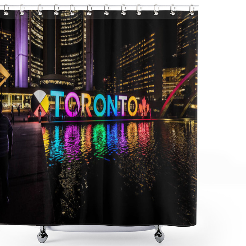 Personality  Night View Of Toronto City Hall, Or New City Hall In Toronto, Ontario, Canada Shower Curtains