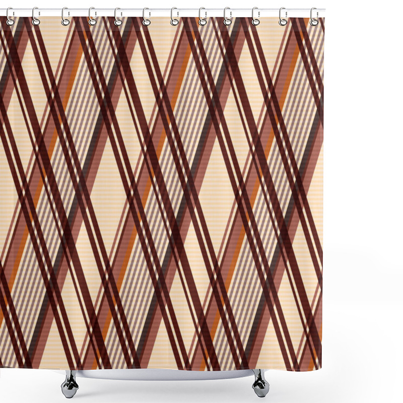 Personality  Rhombic Seamless Pattern In Beige And Brown Shower Curtains