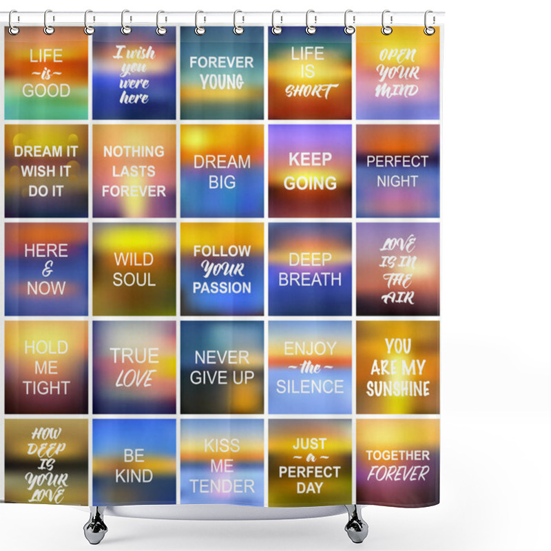 Personality  Set Of 25 Sunset Blurred Backgrounds Shower Curtains