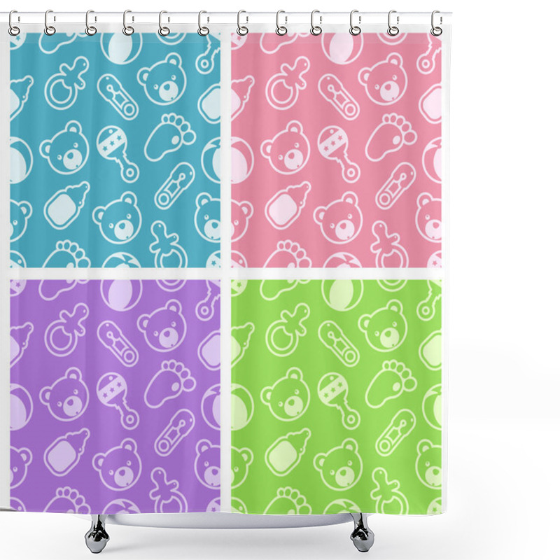 Personality  Seamless Baby Shower Patterns Shower Curtains