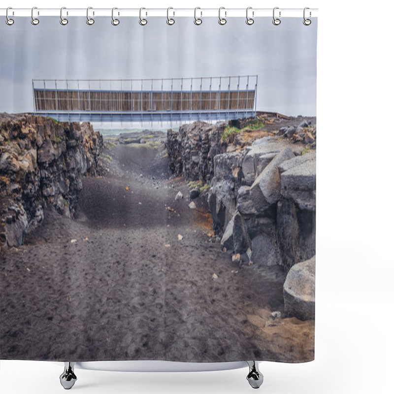 Personality  Bridge Between Two Continents In Iceland Shower Curtains