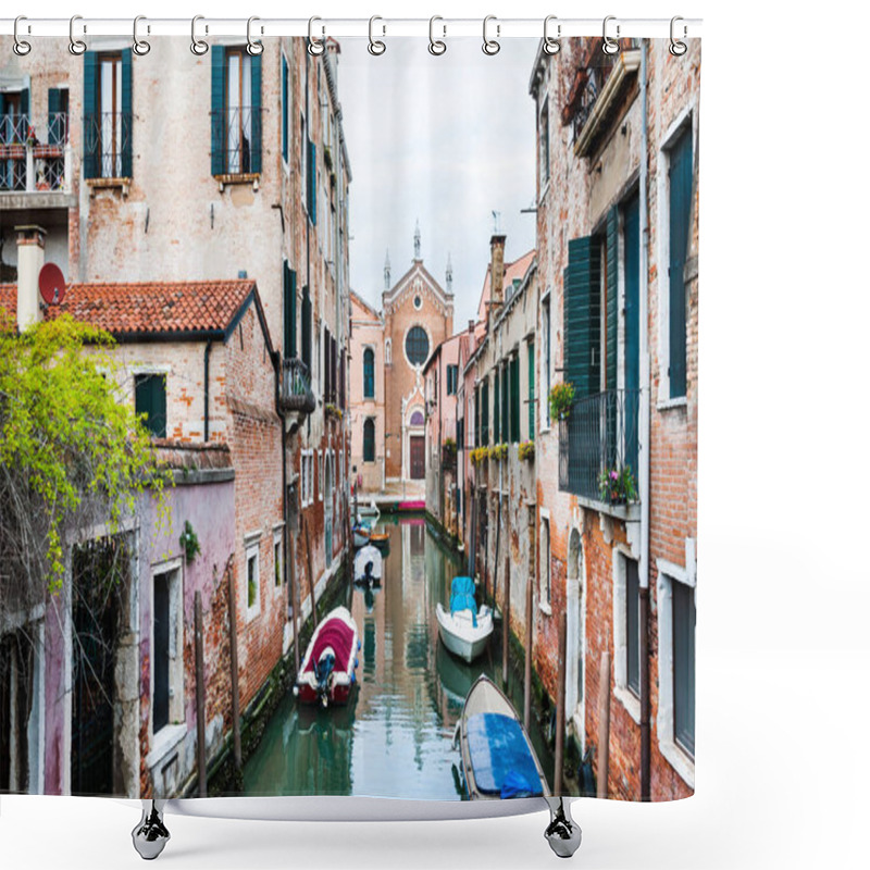 Personality  Scenic Canal With Old Architecture In Venice, Italy.  Shower Curtains