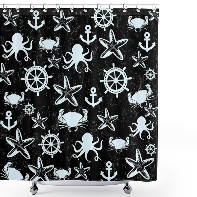 Personality  Sea Life Seamless Pattern Shower Curtains