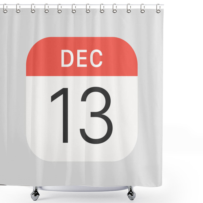 Personality  13 December Icon Isolated On Background. Calendar Symbol Modern, Simple, Vector, Icon For Website Design, Mobile App, Ui. Vector Illustration Shower Curtains