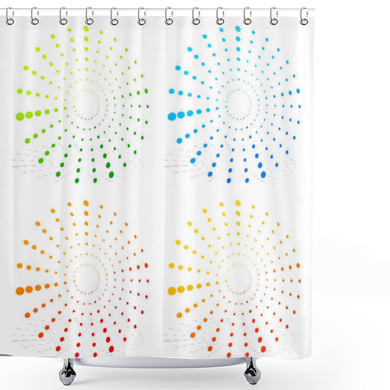 Personality  Radial Dotted Elements Shower Curtains