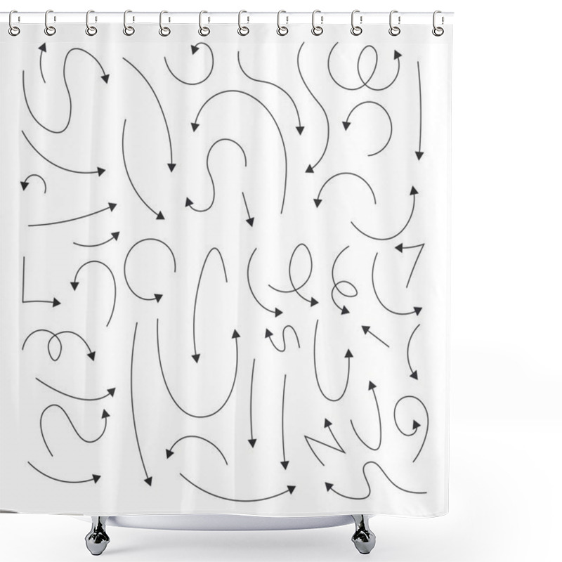 Personality  Set Of Arrows Isolated On White Background Shower Curtains