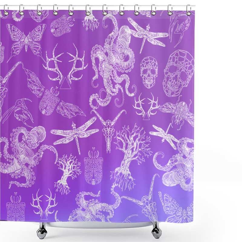 Personality  Abstract  Gothic Thin Line Shower Curtains