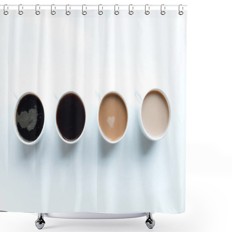 Personality  Different Kinds Of Coffee In Row  Shower Curtains