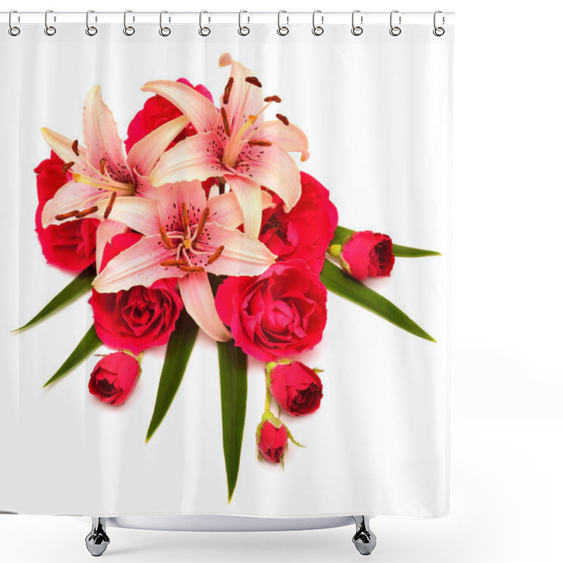 Personality  Flowers Lilies And Roses Shower Curtains