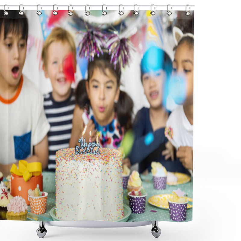 Personality  Kids Celebrating Party Shower Curtains