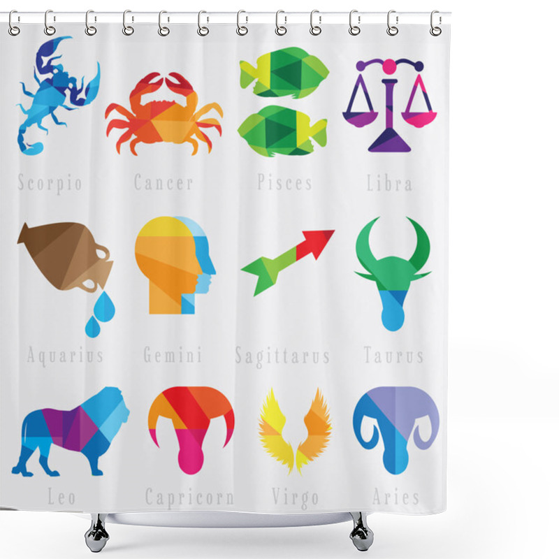 Personality  Set Of Zodiac Horoscope Signs Shower Curtains