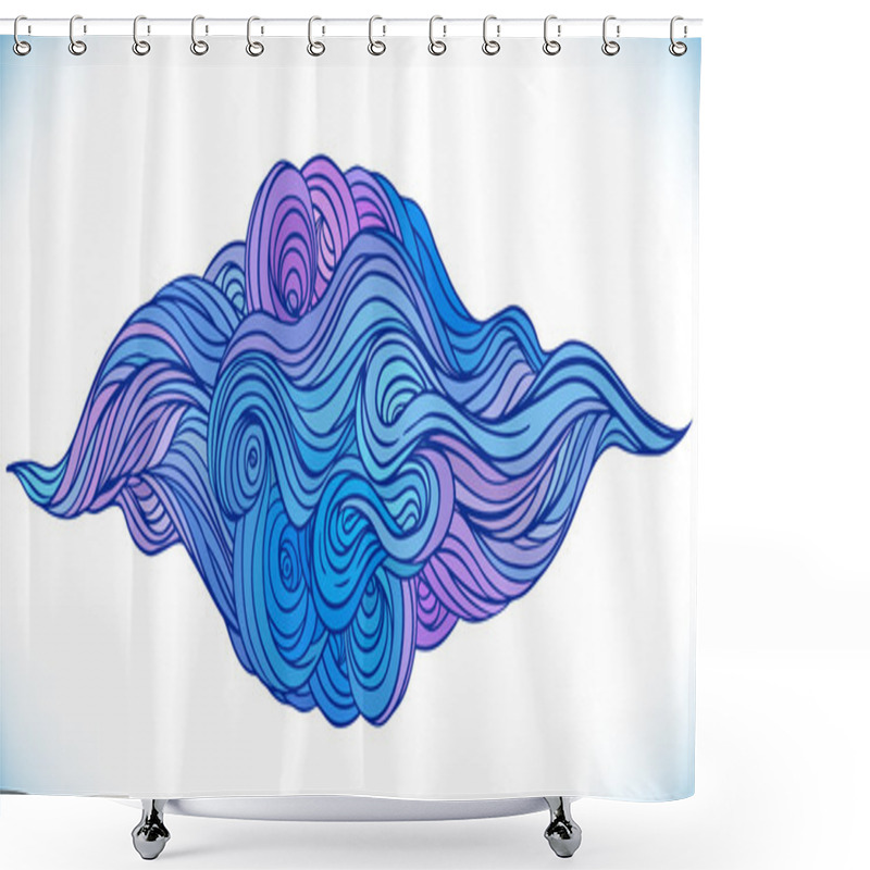 Personality  Hair Or Waves Seamless Pattern Shower Curtains