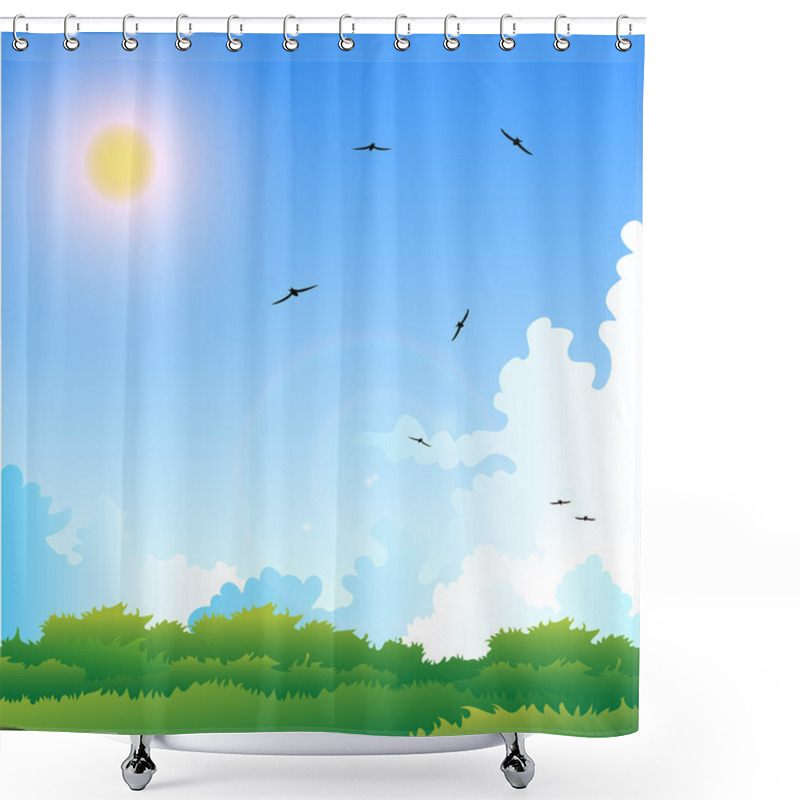 Personality  Illustration Of A Summer Shower Curtains