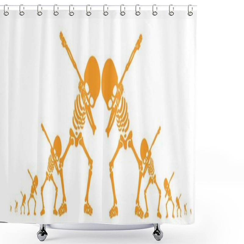 Personality  Skeleton Dabbing, A  Group Of Skeletons Doing Dab Shower Curtains