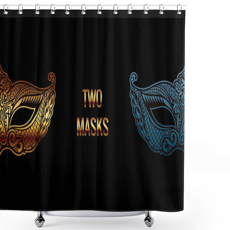 Personality  Beautiful Banner Mask Of Lace. Mardi Gras Vector Background Shower Curtains