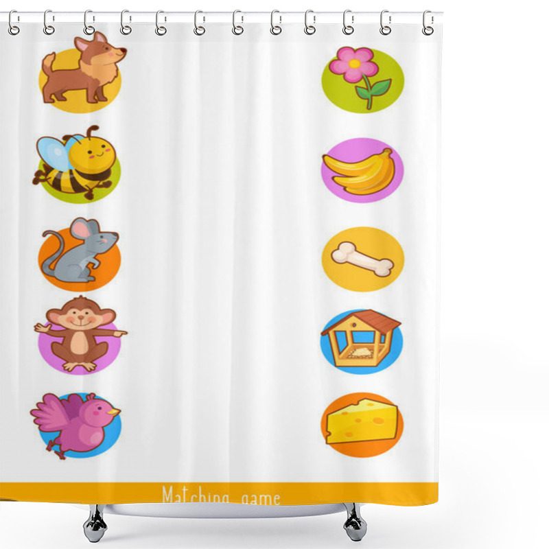 Personality  Educational Children Game. Matching Game For Kids. Logic Activit Shower Curtains