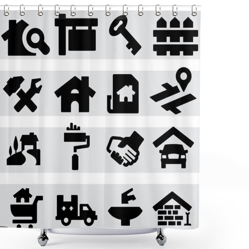 Personality  Real Estate Icons Shower Curtains