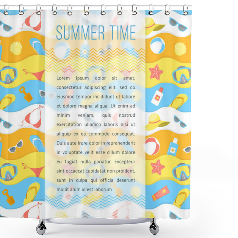 Personality  Summer Holidays Flyer Template Shower Curtains