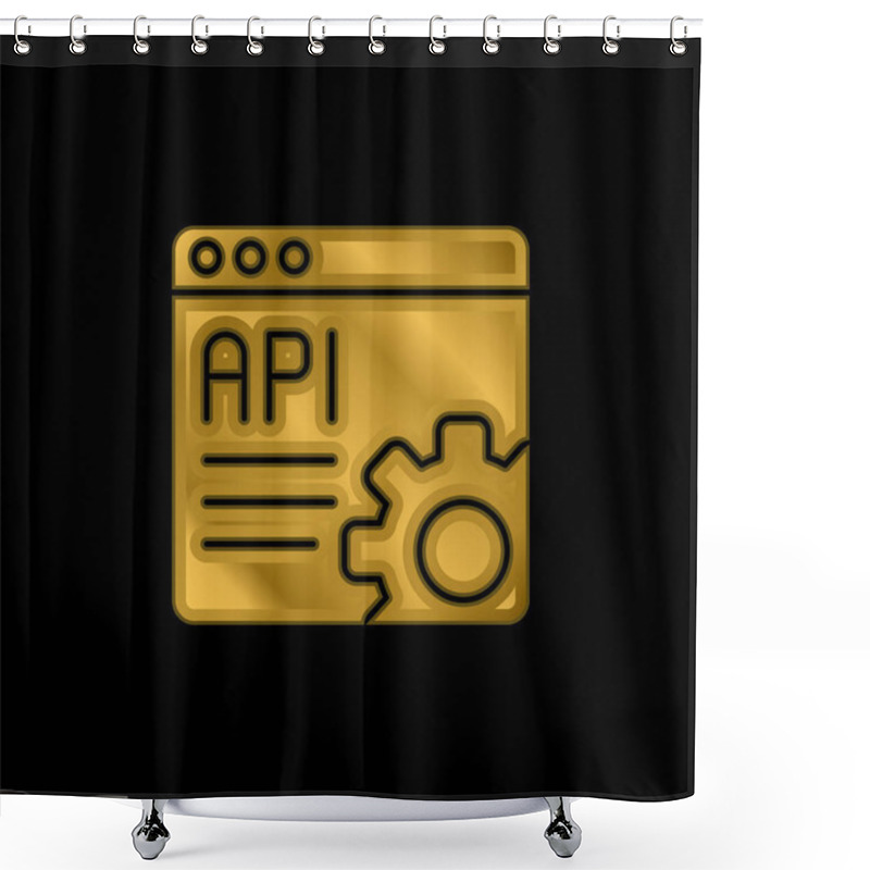 Personality  Api Gold Plated Metalic Icon Or Logo Vector Shower Curtains