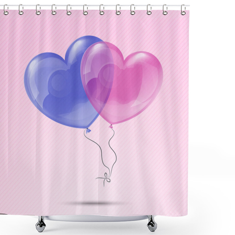 Personality  Love Heart Balloons Vector Illustration Shower Curtains