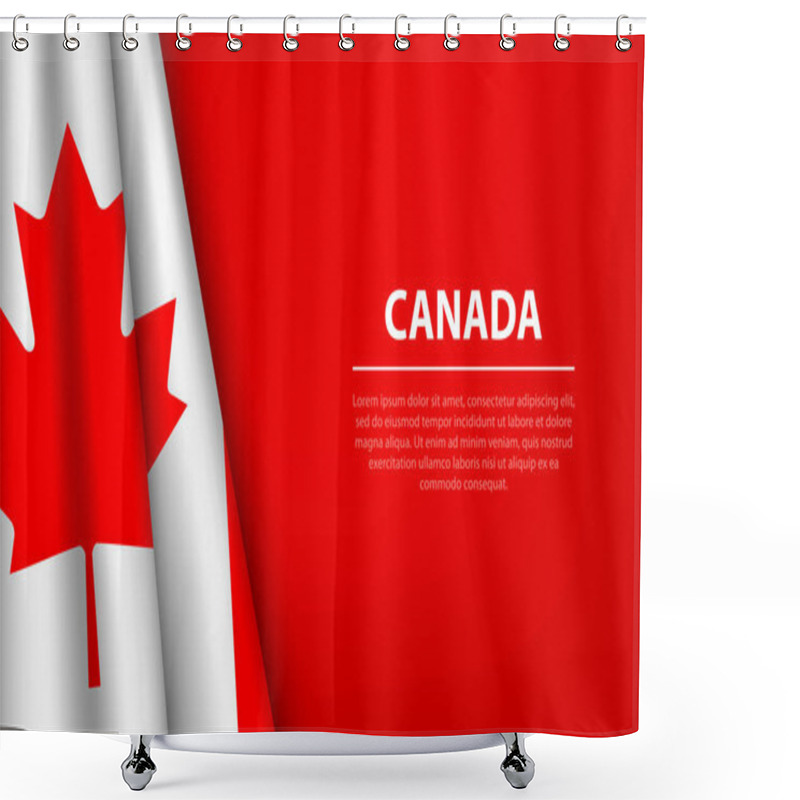 Personality  Wave Flag Of Canada With Copyspace Background. Banner Or Ribbon Vector Template For Independence Day Shower Curtains