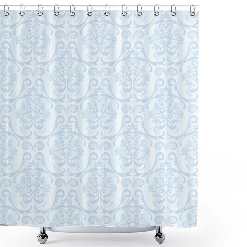 Personality  Seamless Abstract Blue Pattern Shower Curtains