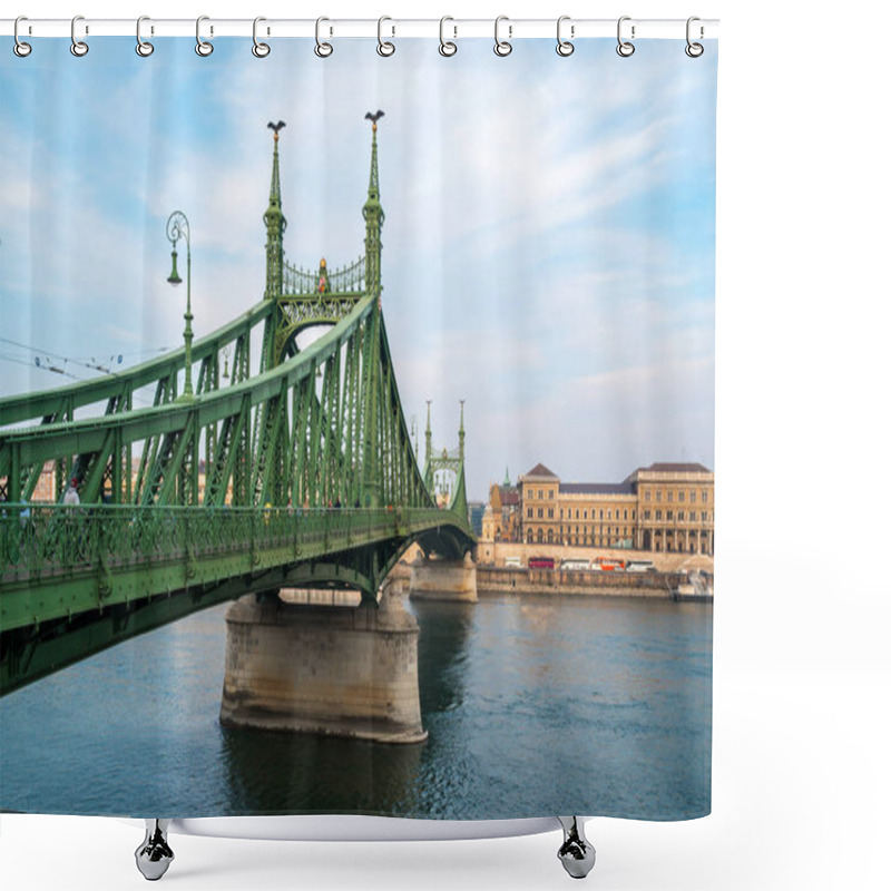 Personality  The Liberty Bridge In Budapest In Hungary, It Connects Buda And  Shower Curtains