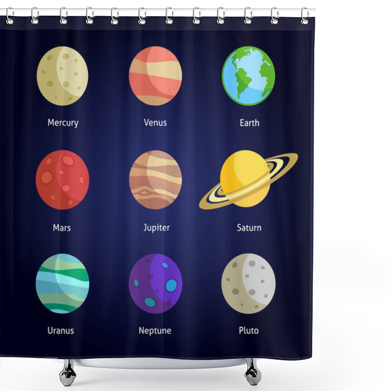 Personality  Planets Decorative Set Shower Curtains