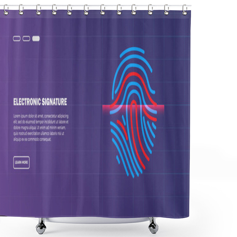 Personality  Abstract Futuristic Digital Fingerprint Scanner. Concept Of Technology Security Shower Curtains